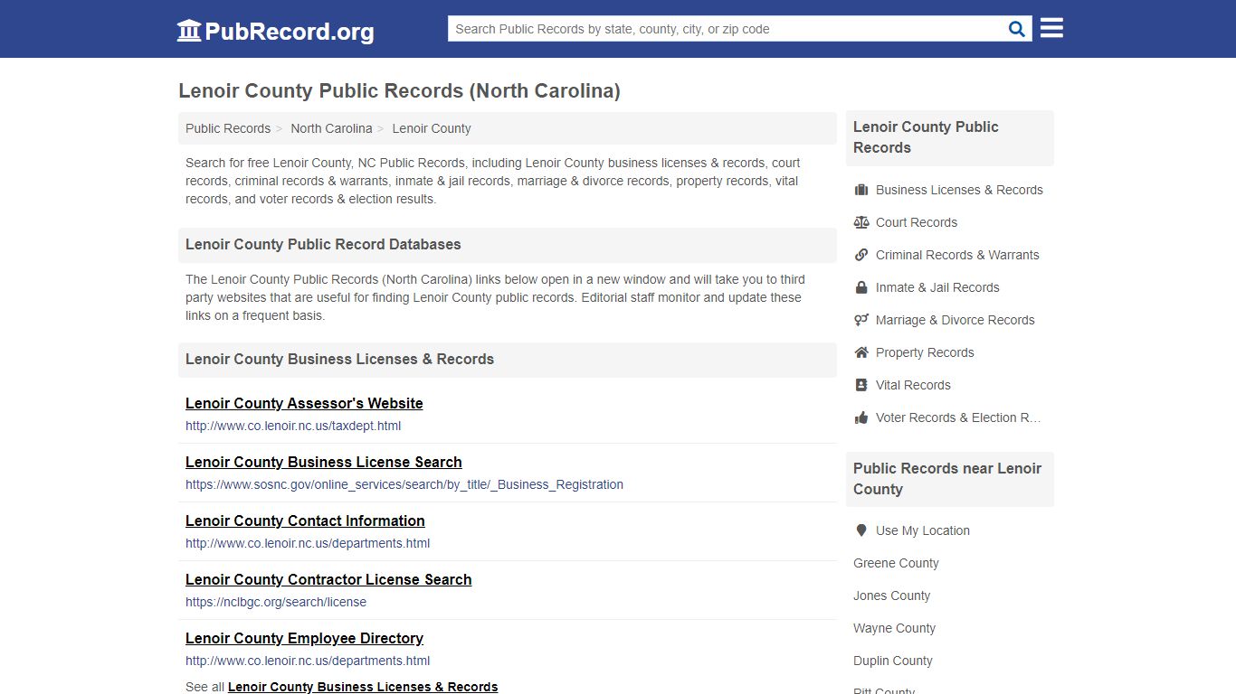 Free Lenoir County Public Records (North Carolina Public ...
