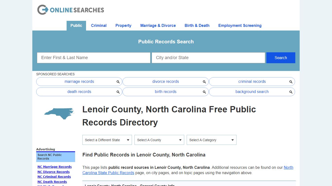 Lenoir County, North Carolina Free Public Records Directory