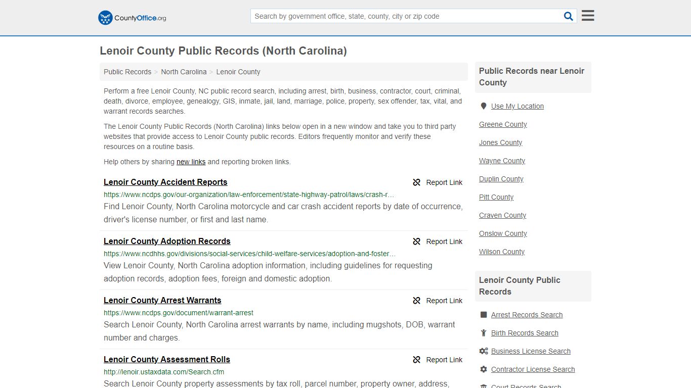 Public Records - Lenoir County, NC (Business, Criminal ...