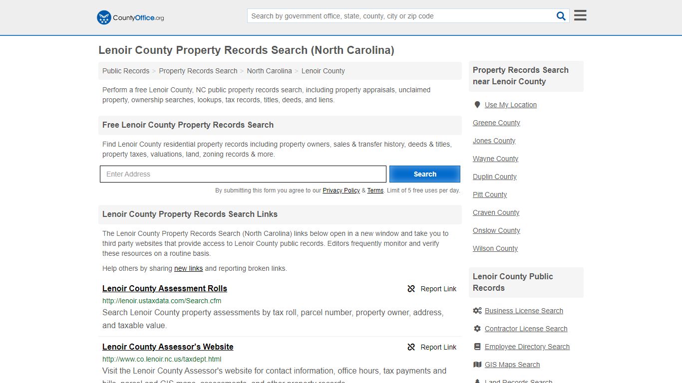 Property Records Search - Lenoir County, NC (Assessments ...