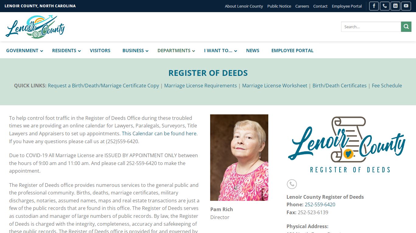 Register of Deeds – Lenoir County, North Carolina ...